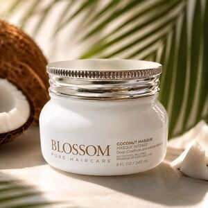 Blossom Pure Haircare Coconut Masque 8oz Deep Conditioning Hair Mask Repair NEW